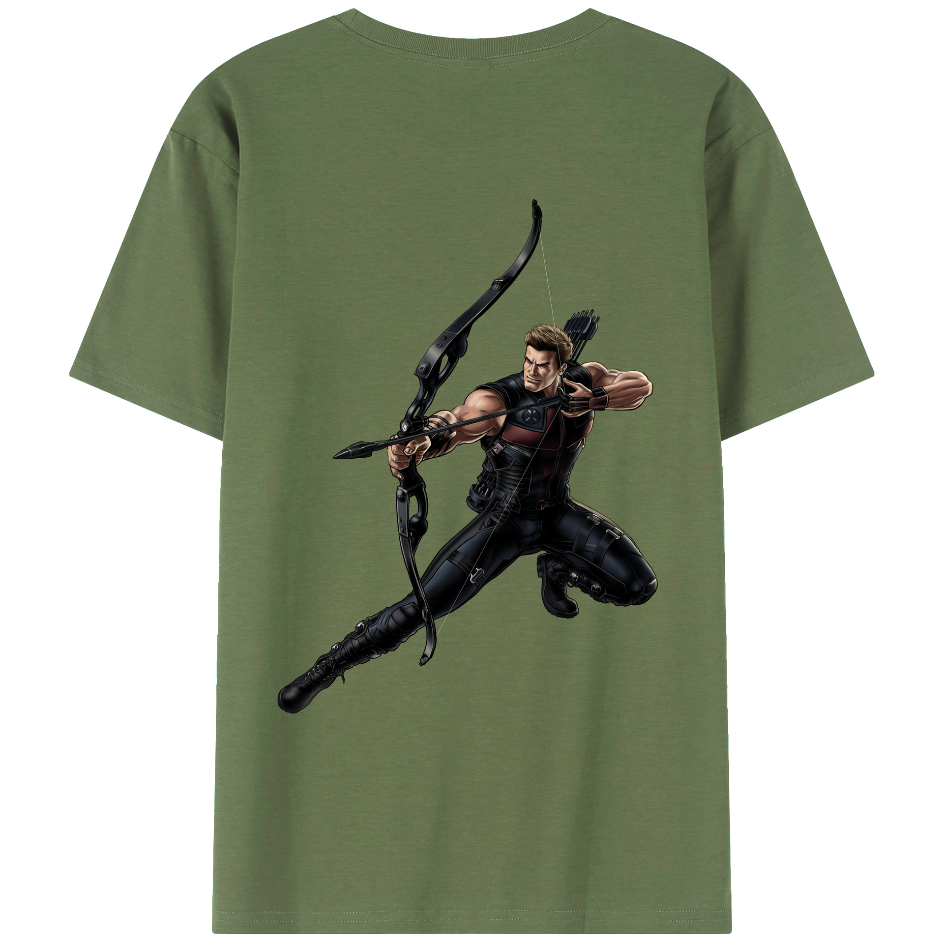 （画像用） アベンジャーズ The Avengers 綿100％ メンズ半袖Tシャツ（バックプリント） 通気性